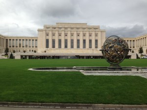 UN Geneva HQ with Celestial Sphere Woodrow Wilson Memorial