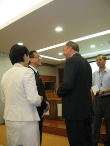 Speaker greeted by Director Public Services Macao