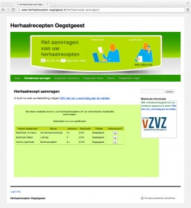 Schermafdruk Herhaalrecepten Oegstgeest 15 augustus 2014
